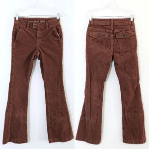 American Eagle Brown Corduroy High Rise Kick Boot Cut Flare Pants Size 2 Short/P thumbnail 2