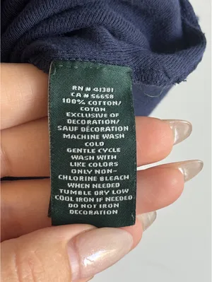 Lauren Ralph Lauren Navy Nautical Rope Detail Cotton T Shirt Top Women’s M thumbnail 5