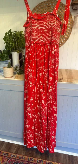 Free People Color My World Red Jumpsuit thumbnail 2