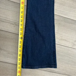 Free People Kaye Button Fly Mid Rise Flare Dark Wash Denim Jeans 28 thumbnail 10