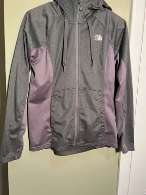 The North Face Women's Size Medium Full Zip Jacket Hoodie Dark Gray Funnel Neck thumbnail 3