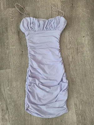 Princess Polly Lavender Ruched Mini Dress Spaghetti Strap Elastic Bustline Sz 0 thumbnail 2
