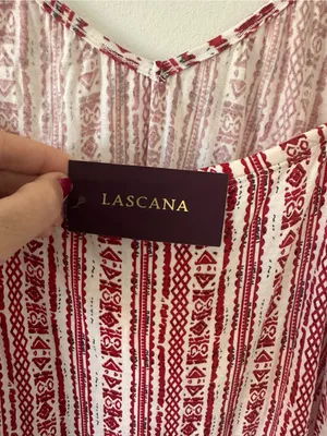 LASCANA NEW Red White Boho Print Convertible Midi Dress Size 16 resortwear thumbnail 3
