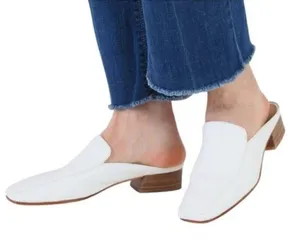 Via Spiga Bibiane Cream Mules Slip-On Square Toe Shoes Leather Size 7 NWOT thumbnail 1