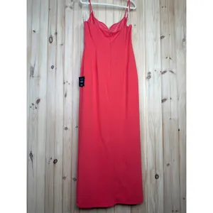 NWT Lulus Impressive Glamour Coral Pink Sleeveless Column Maxi Dress Cocktail XL thumbnail 5
