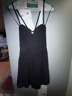 Guess Black Strappy Mini Dress with Crisscross Back thumbnail 2
