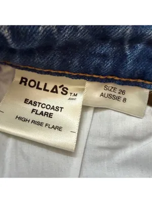 Rolla's Eastcoast High-Rise Flare Jeans Light Wash Blue Denim Women's Size 26 thumbnail 6