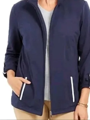 NWT Karen Scott sport French Terry jacket size L thumbnail 1