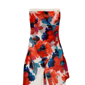 Joseph Ribkoff Floral Strapless‎ Jumpsuit Womens 4 Wide Leg Overlay Dressy thumbnail 3