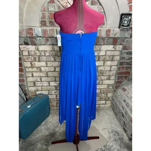 Sequin Hearts formal dress prom strapless jeweled waist sheer layers royal blue thumbnail 5