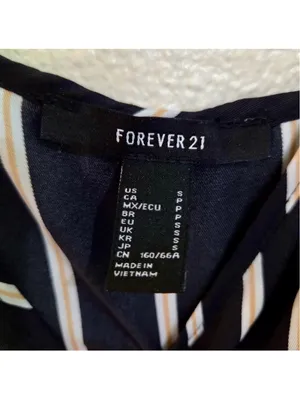 Forever 21 Striped Spaghetti Strap Wide Leg Jumpsuit Black White Small W-261 thumbnail 3