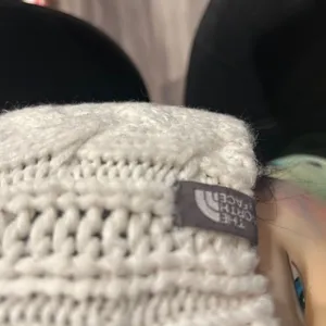 The North Face Off White Cable Knit Beanie thumbnail 8