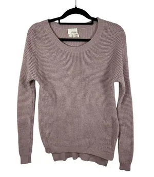 Aritzia x Wilfred Free Sweater Women Small Purple Pink Wool Cropped Italian Yarn thumbnail 1