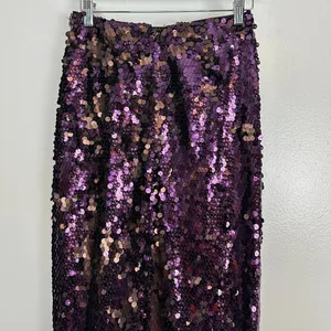 FREE PEOPLE Star Bright Sequin Midi Skirt in Lilac Size US 2 thumbnail 7