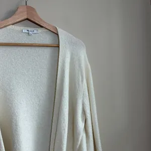 Madewell merino wool alpaca blend cream knit cardigan women's size small STAIN thumbnail 2