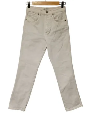 Zara High Rise Skinny Jean Womens Size 2 White Denim Summer Clean Girl Side Slit thumbnail 1