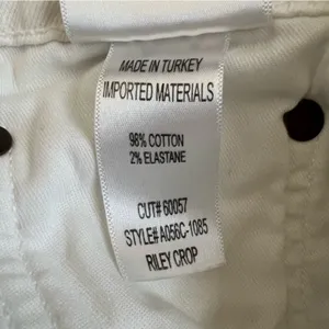 Agolde Women’s Riley Crop Straight Leg Sour Cream White Denim Jeans Size 28 thumbnail 11