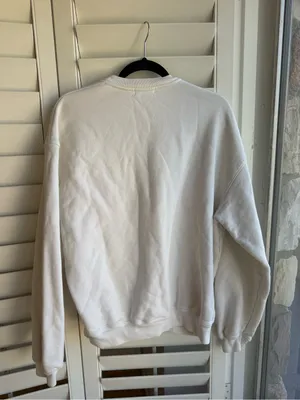 MADHAPPY White Crewneck Sweatshirt with Arch Logo thumbnail 3