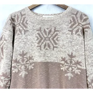 VTG‎ 90s Jay Jacobs Sweater Womens Medium Snowflake Ramie Cotton Textured Winter thumbnail 3