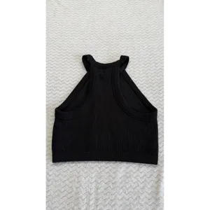 Aerie Real Good Black Ribbed Seamless Halter Tank Top Size M/M 4341 thumbnail 4
