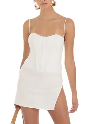 Lucy in the Sky White Mini Dress corset thumbnail 1