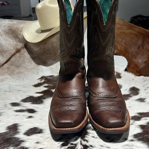 Ariat 15834 Legend Square Toe Brown Pull‎ On Leather Cowboy Boots - 9B BB2 thumbnail 3