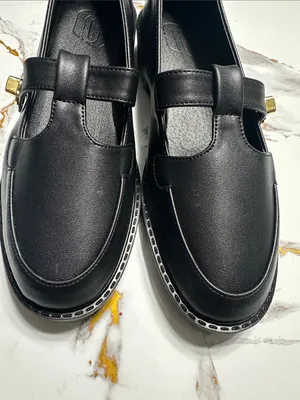 Chic Black Mary Jane Loafers Gold Accent ,Cute Style. thumbnail 10