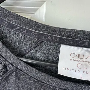 Calia by Carrie Underwood Onyx Velvet Sweatshirt Women's Size L Black Gray thumbnail 4