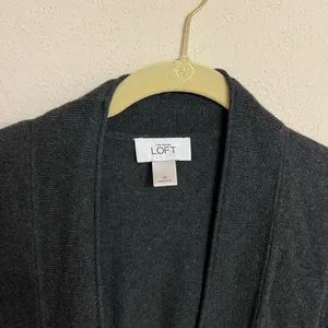 LOFT Charcoal Button-Up Cardigan thumbnail 4
