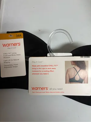 Warner's Play It Cool Wireless Lift Bra - Black thumbnail 3