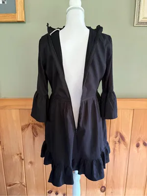 Alice + Olivia Aislyn black mock-neck mini dress w/ flutter sleeves Size 8 thumbnail 6
