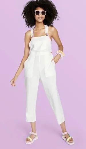 Stoney Clover Target White Linen Blend Overalls Women’s XS thumbnail 1