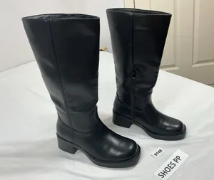 Dream Paris Womans Excellent Pull On Knee High Riding Boots Size 7.5 Black thumbnail 1