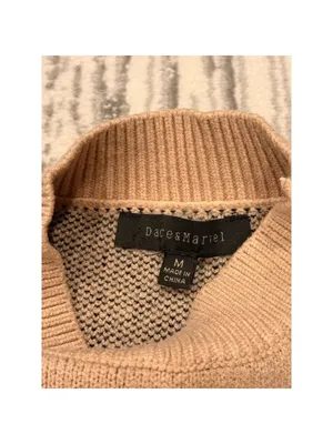 Dance & Marvel women's medium beige/black Stars mock neck sweater thumbnail 5