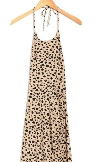 WAYF New Cheetah Print Halter Maxi Dress thumbnail 1