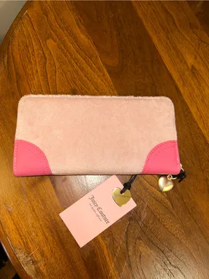 JUICY COUTURE “Lovers Club” Large Zip Around Wallet | Pink Terry Cloth | NWT Y2K thumbnail 8