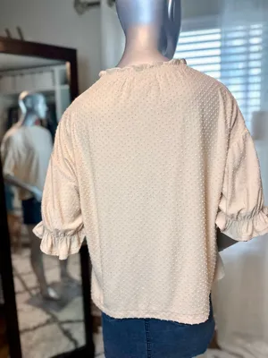 Madewell Texture & Thread 3/4 Clipdot Ruffle Cream Large thumbnail 4
