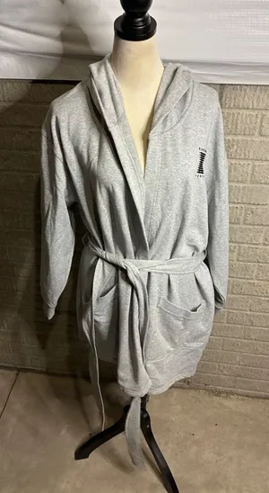 New Savage X Fenty‎ Gray Hoodie Robe Wrap Lounge Wear XS S thumbnail 1