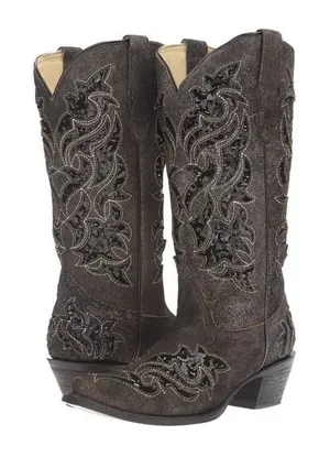 Corral sequin inlay‎ brown suede boots size 7 thumbnail 1