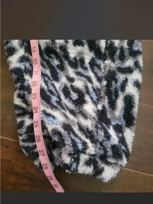 Free People Black & White Leopard Fleece Jumpsuit thumbnail 4