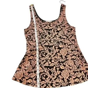 Sugarlips Black Pink Floral Jacquard Peplum Tank Top Large‎ thumbnail 7