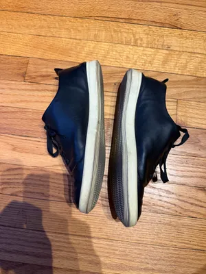 Ecco All Leather Sneakers Casual Low-Top classic preppy minimalist Black unisex sz 40 thumbnail 3