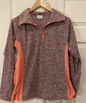 Columbia‎ Patterned Lightweight Quarter Zip Fleece Jacket thumbnail 1