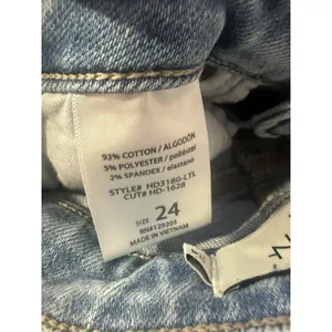 Hidden Happi High Rise Flare Jeans Size 24 Blue Light Wash Denim Stretch Raw Hem thumbnail 8
