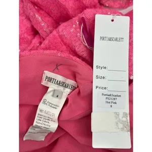 Portia & Scarlett hot pink‎ sequin gown sz 4 thumbnail 5