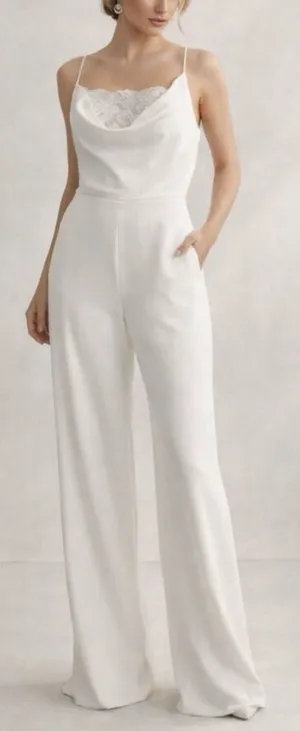 NEW SACHIN & BABI Carrie Bridal Jumpsuit In Cream sz 14 thumbnail 1