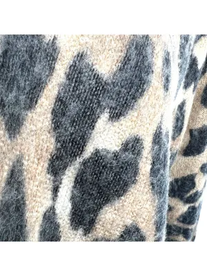 Young Fabulous & Broke Fuzzy Leopard Print V-Neck Sweater Size S/M Indie Casual thumbnail 16