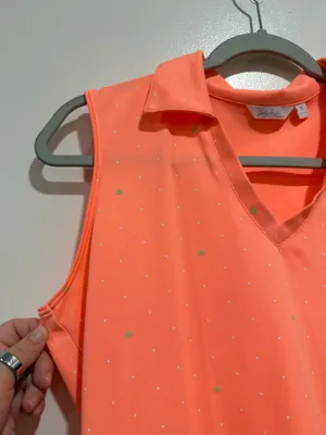 Lady Hagen Essentials Coral Sleeveless Golf Polo Top Size Small thumbnail 3