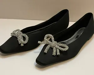 design Lanie Embellished Bow Ballets Shoes In Black thumbnail 2