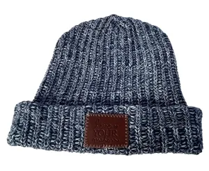Love Your‎ Melon Speckled Knit Beanie Hat Blue White thumbnail 1